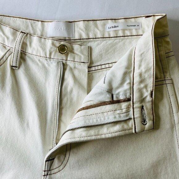 Frame Rigid Denim Straight Full Length Jeans Size 27 Off White - Picture 12 of 16
